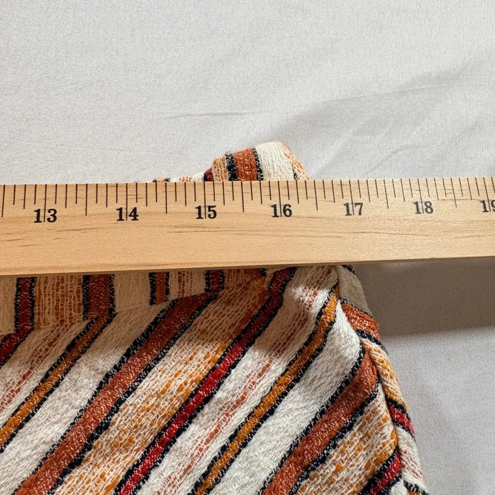 Liz Claiborne Skirt Womens 12 Orange Chevron Stripe Cotton A-Line Career Knee‎